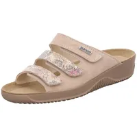 Rohde Pantolette Leder Blumen Muster Klettverschluss Soltau-40 1932, Größe:41 EU, Farbe:Beige - 41