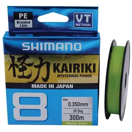 Shimano Kairiki 8, 300 Meter, Mantis Verde 0.420 mm/46.7 kg, Geflochtene Schnur, 59Wpla68R0B