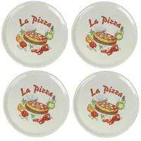 Saturnia Pizzateller mit Dekor 4 Stück, La Pizza Ø 31cm