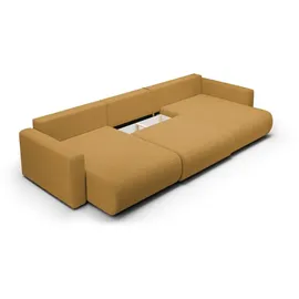 Fun Möbel Wohnlandschaft Sofa mit Schlaffunktion CHAIRA Stoff Curio Senfgelb