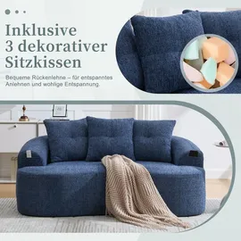 stilvora Zweisitzer-Sofa Chenille Blau 164x92x60 cm, ohne Montage