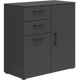 milino Kommode Multi-Stauraum 80 x 83 x 40 cm Anthrazit