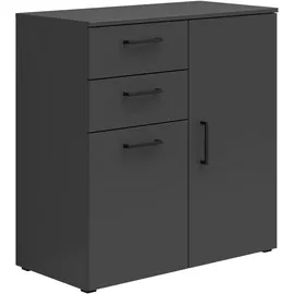 milino Kommode Multi-Stauraum 80 x 83 x 40 cm Anthrazit