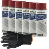 vasalat Dupli-Color Lackspray karminrot glänzend RAL 3002 - Sprühlack für Metall, Kunststoff und Holz - wetterfeste Sprühfarbe für den Innen- und Außenbereich UV -beständig, 6 Stück