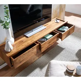 KADIMA DESIGN Lowboard Hängend 160x25x35 cm Braun MDF/Massivholz