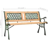 vidaXL Gartenbank 126 x 61 x 34 cm Grün