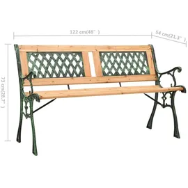 vidaXL Gartenbank 126 x 61 x 34 cm Grün