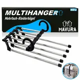 MAVURA Mehrfach-Kleiderbügel MULTIHANGER Kleiderbügel Edelstahl Kleiderträger Hosenbügel, Anti-Rutsch Kleiderhaken Wäschebügel platzsparend metall schwarz