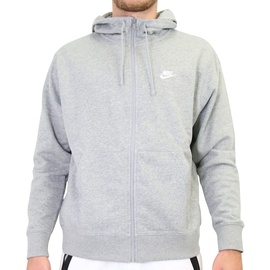 Nike Sportswear Club hættetrøje Fz Ft Hooded Sweatshirt, Dark Grey Heather/Matte Silver/White, S
