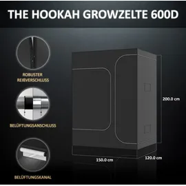 The Hookah Growzelt 150 x 120 x 200 cm Schwarz