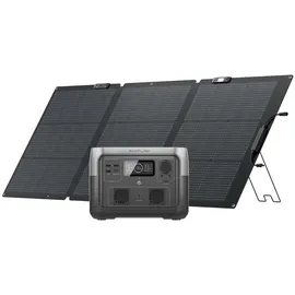 EcoFlow EF ECOFLOW Tragbare Powerstation RIVER 2 MAX mit 160W faltbare solar panel