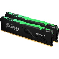 Kingston FURY Beast RGB DIMM Kit 32GB, DDR4-3200, CL16-20-20 (KF432C16BBAK2/32)