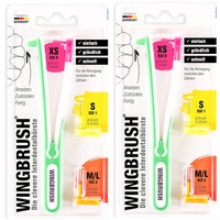 2x Starter-Set WINGBRUSH Interdentalbürste Starter-Set inkl. 3 x Wechselbürsten*