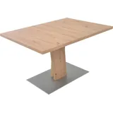 Esstisch K+W KOMFORT & WOHNEN "Giacomo II", braun (artisan eiche, artisan eiche, artisan eiche), B:130cm H:75cm T:90cm, Tische, Esstisch Ausziehbarer Esstisch, Artisan Eiche Nachbildung, mit Schiebe-Ansteckplatte, Bodenplatte MDF
