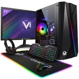 Vibox VI-63 Gaming PC - 22 Zoll Set Komplett - AMD Ryzen 3200GE 4GHz - Radeon Vega 8s - 16GB RAM - 1TB SSD - Windows 11 - WiFi