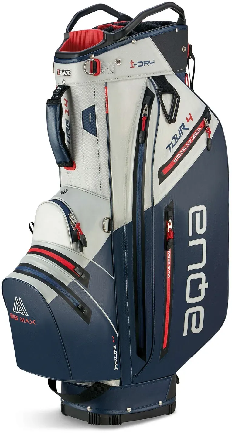 BIG MAX Cartbag Aqua Tour 4, weiß/navy/rot