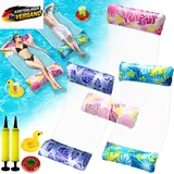 Aufblasbare Pool-Luftmatratze 4-in-1 Wasserhängematte mit Pump & Getränkehaltern