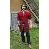 Vehi Mercatus Wikinger-Kostüm Klassische Wikinger Tunika rot "Arvid" mit Knotenmuster, kurzarm XL rot XL | XL