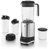 WMF Kult Pro Multifunktionsmixer Hochleistungsmixer, 30.000 U/min, Smoothie Maker, Standmixer, Ice-Crush Funktion, 4 Mixbehälter inkl. ToGo-Versch... - Silber