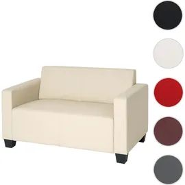 Mendler 2er Sofa Couch Lyon Loungesofa Kunstleder ~ creme