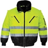 PORTWEST Hi-Vis Warnschutz 3-in-1 Pilotjacke, Größe: XL, Farbe: Gelb/Schwarz,