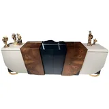 JV Möbel Moderne Beigefarbene Holz-Konsole 50 cm x 112 cm x 236 cm beige
