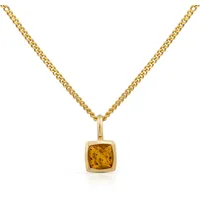 Orolino Kette mit Anhänger Gold 585 echtem Citrin 5x5mm