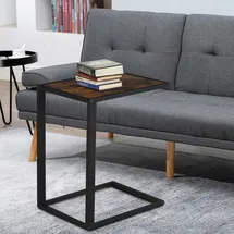 Homcom Beistelltisch-40,6L x 50,8B X 64,2H cm-Rustikal-Braun+Schwarz | Gr.: onesize