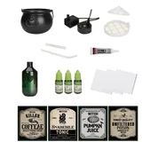 Yugugomo Halloween Cauldron, Magischer, Hexenkessel Dekoration mit schwebenden Flaschen, Rauchfunktion, ABS, USB betrieben, für Familienfeiern, Bar, Halloween Events