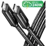 AXAGON BUCM2-CM20AB Ladekabel USB-C zu USB-C 2.0, 2 m, PD 240 W 5 A, ALU - 1x USB 2m USB-C® (USB 2.0)