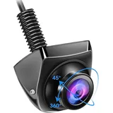 OBEST 1080P Rückfahrkamera Auto Rückfahrkamera, 360°+45° Einstellbare Wasserdicht Rückfahrkamera, 170°Weitwinkel 12V-24V Nachtsicht Rückfahrkameras für LKW, SUV, Wohnwagen, Van, Pickup