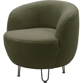 INOSIGN Sessel INOSIGN "Anjuli Lieferzeit nur 2 Wochen", grün, B:72cm H:72cm T:76cm, 100% Polyester, Sessel, Sessel, Runde Form, perfektes Einzelstück, Flausch oder Feinstruktur