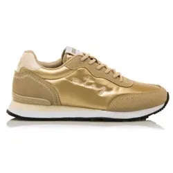 Mustang für Damen. 60439 Joggo Beige Turnschuhe (42), Gold, Wohnung, Schnürsenkel, Lässig