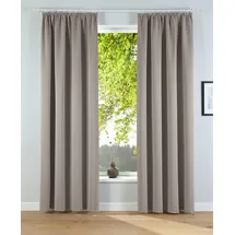 OTTO home Verdunkelungsvorhang OTTO HOME "Solana, Gardinen mit Kräuselband, Vorhänge, Wohnzimmer, modern" Gr. 2, beige (sand), B:140cm H:175cm, Polyester, Gardinen, 2er-Set Verdunklungsvorhang mit Thermofunktion, Bestseller, einfarbig