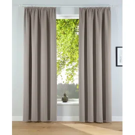 OTTO home Verdunkelungsvorhang OTTO HOME "Solana, Gardinen mit Kräuselband, Vorhänge, Wohnzimmer, modern" Gr. 2, beige (sand), B:140cm H:175cm, Polyester, Gardinen, 2er-Set Verdunklungsvorhang mit Thermofunktion, Bestseller, einfarbig