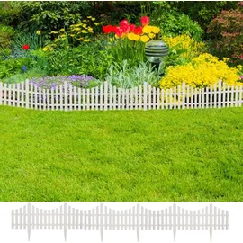 vidaXL Palisade 1000 x 32 cm 17 Stück Weiß