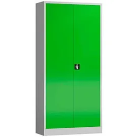 Classix Stahlschrank X-530345 lichtgrau, gelbgrün 92,0 x 42,0 x 194,5 cm, aufgebaut