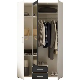 Pol-Power Drehtürenschrank Hanau 120 x 196 x 54 cm Weiß/Graphit