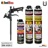 Brandschutzschaum B1 Bauschaum 2x 750ml 1x Reiniger Schaum Montageschaum Pistole