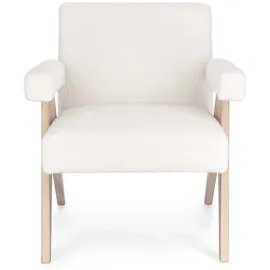 BIZZOTTO Sessel Faiza Stoff 58 x 83 x 58 cm Beige/Weiß gepolstert