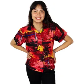 King Kameha Hawaiihemd Surf Rot L