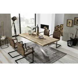 SIT Möbel SIT Tisch »TABLES & CO«, HxT: 77 x 90 cm, Holz - braun | silberfarben