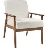 Beliani Sessel Esrum Bouclé 72 x 71 x 70 cm Dunkelbraun/Weiß