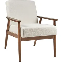 Beliani Sessel Esrum Bouclé 72 x 71 x 70 cm Dunkelbraun/Weiß
