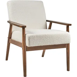 Beliani Sessel Esrum Bouclé 72 x 71 x 70 cm Dunkelbraun/Weiß