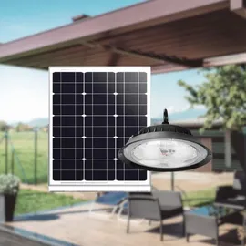 LUXULA Solar Hängeleuchte LED 6W 500lm IP44 schwarz inkl. Fernbedienung