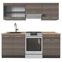 Vicco Küchenzeile R-Line 200 cm Edelgrau/Anthrazit