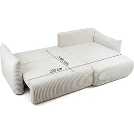 Fun Möbel Ecksofa Schlafsofa Stoff 2-Sitzer Grün