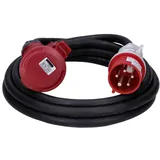 Voxura CEE-Kabel Verlängerungskabel Starkstromkabel 5-polig 400V H07RN 5G 6 32/5 32A IP44 Phasenwender Starkstrom 5m