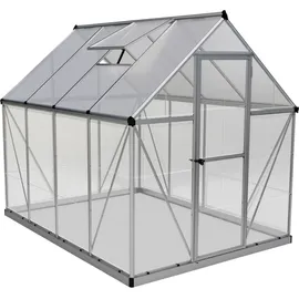 CANOPIA Hybrid Alu silber Polycarbonat 0,7 mm/Dach HKP 4 mm 4,5 m2 inkl. Stahlfundament